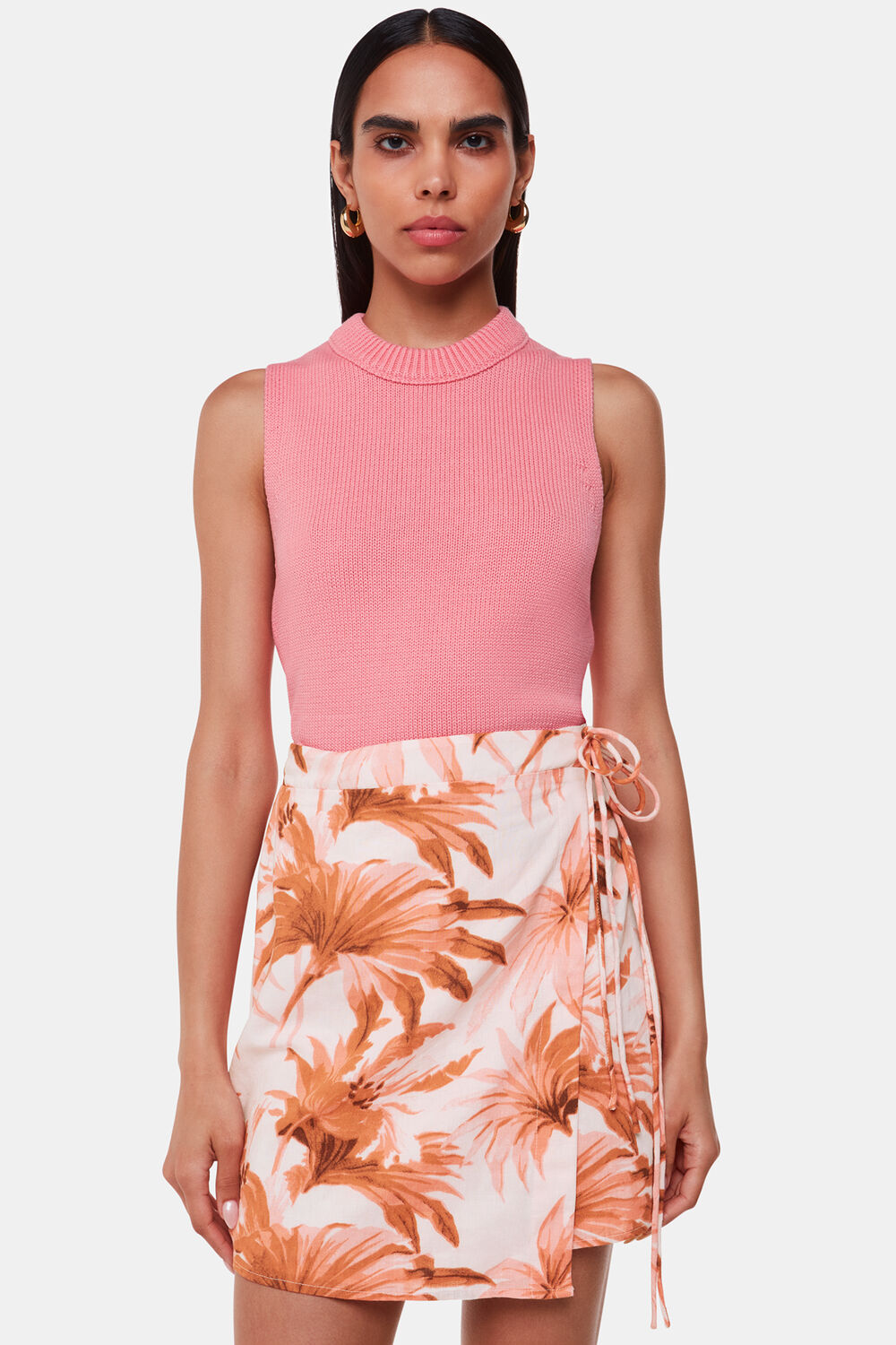 Pink Honolulu Linen Blend Skirt