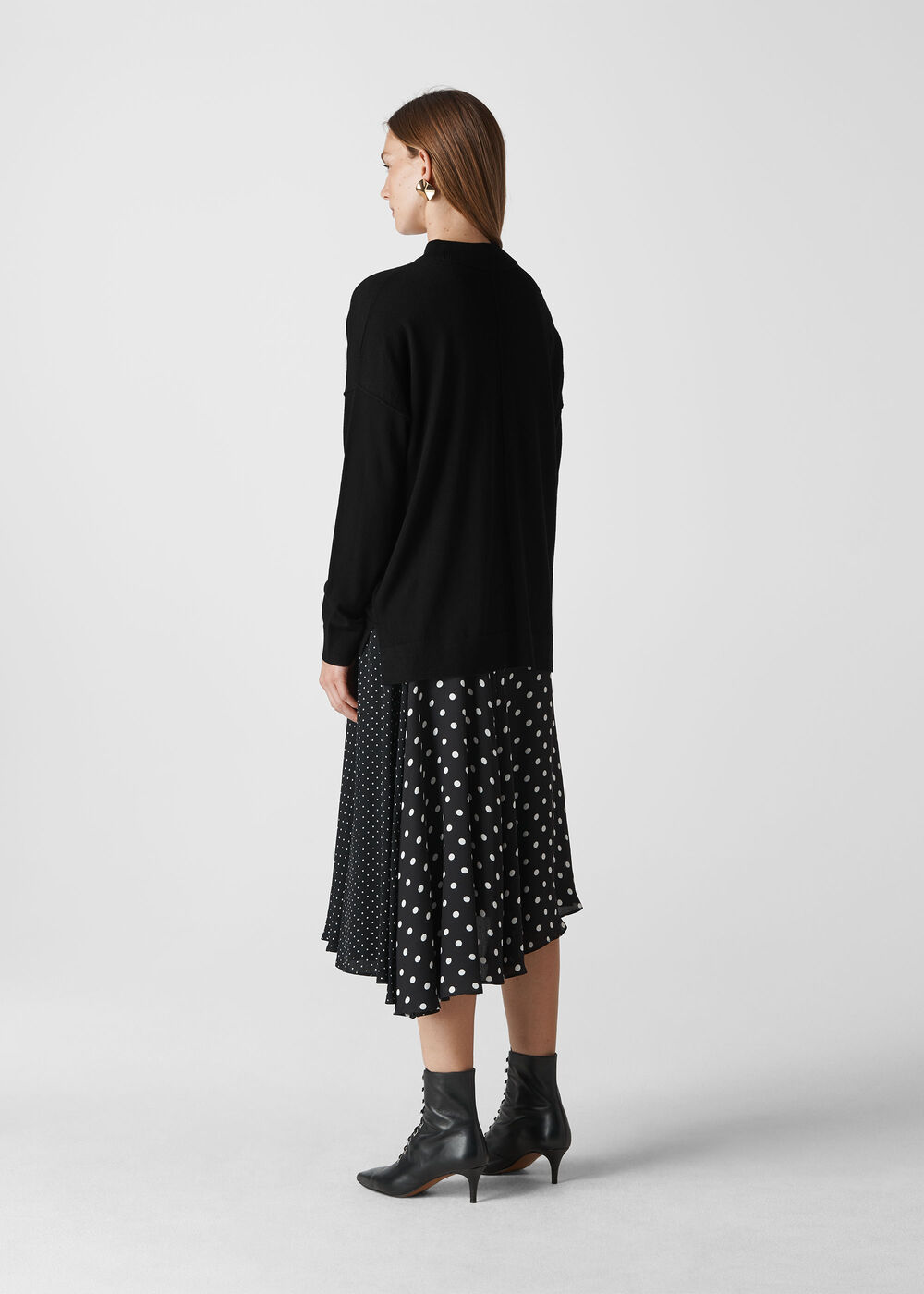 Choker Neck Merino Wool Knit Black