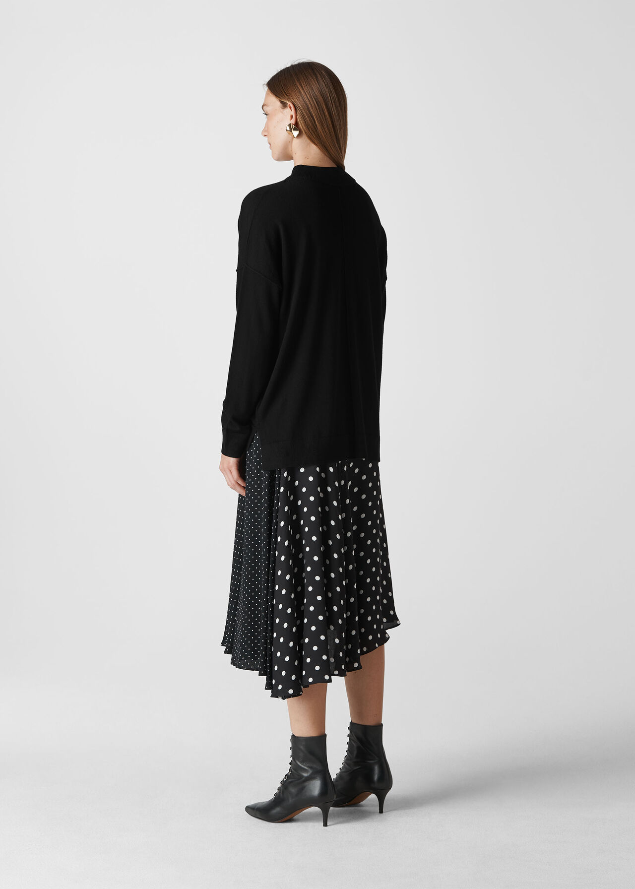 Choker Neck Merino Wool Knit Black