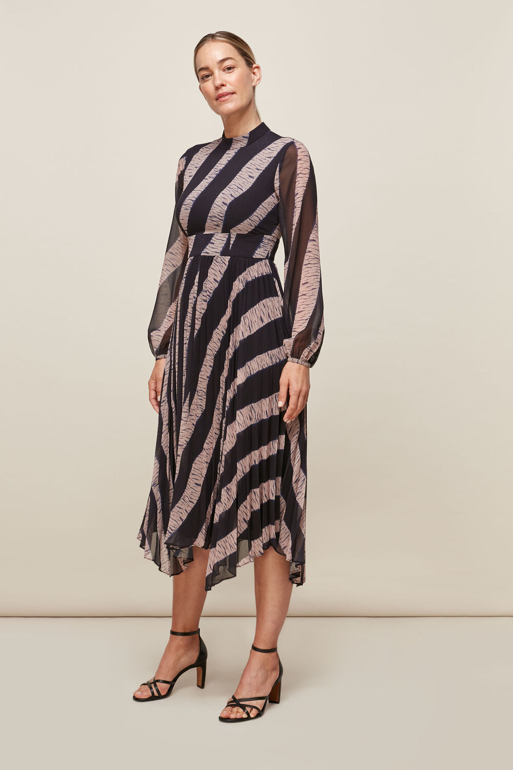 Shibori Print Pleated Dress