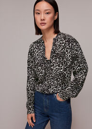 Shadow Leopard Print Blouse