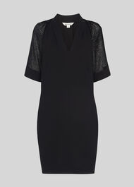 Lina Dobby Sleeve Dress Black