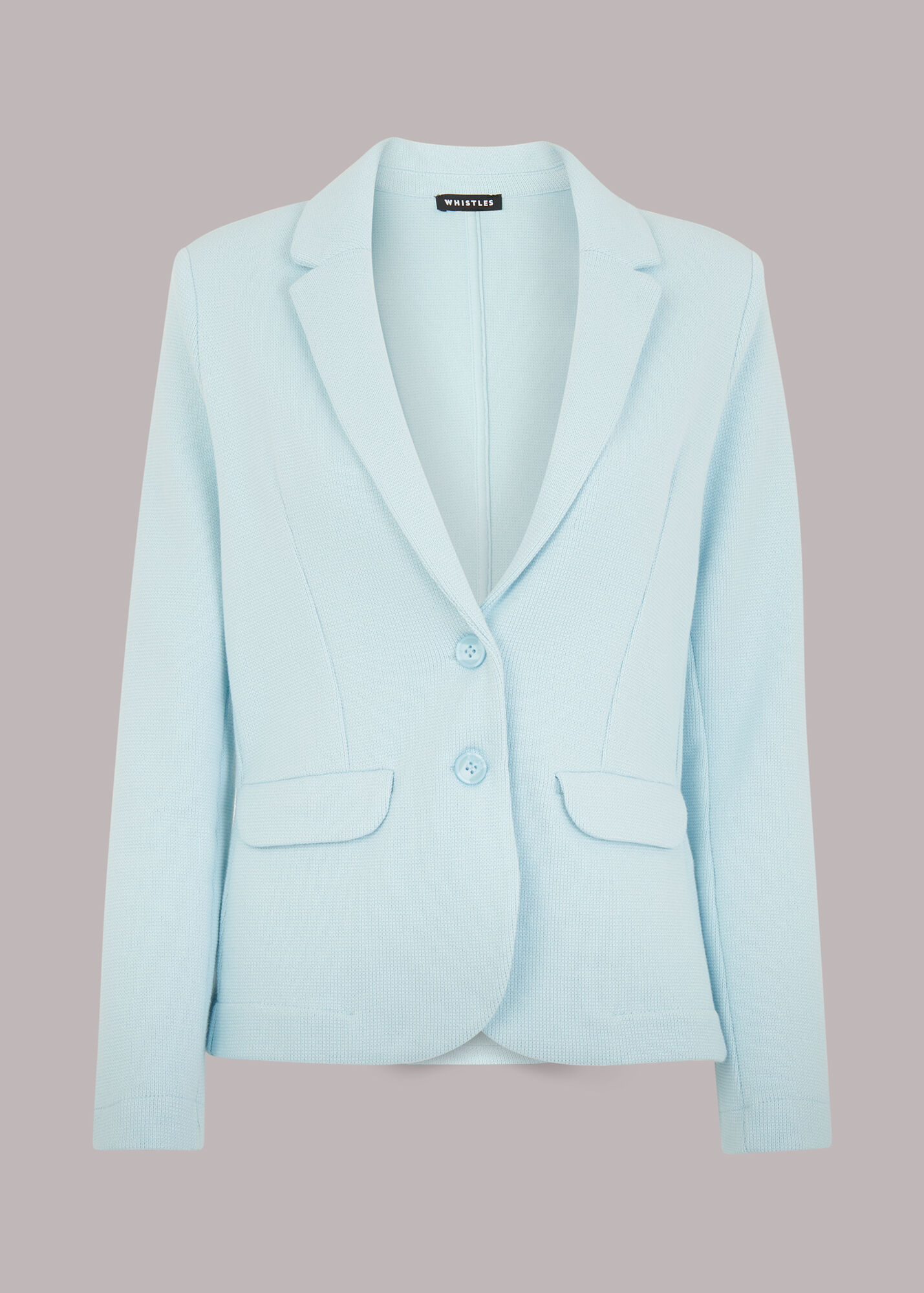 Pale Blue Slim Fit Jersey Jacket WHISTLES