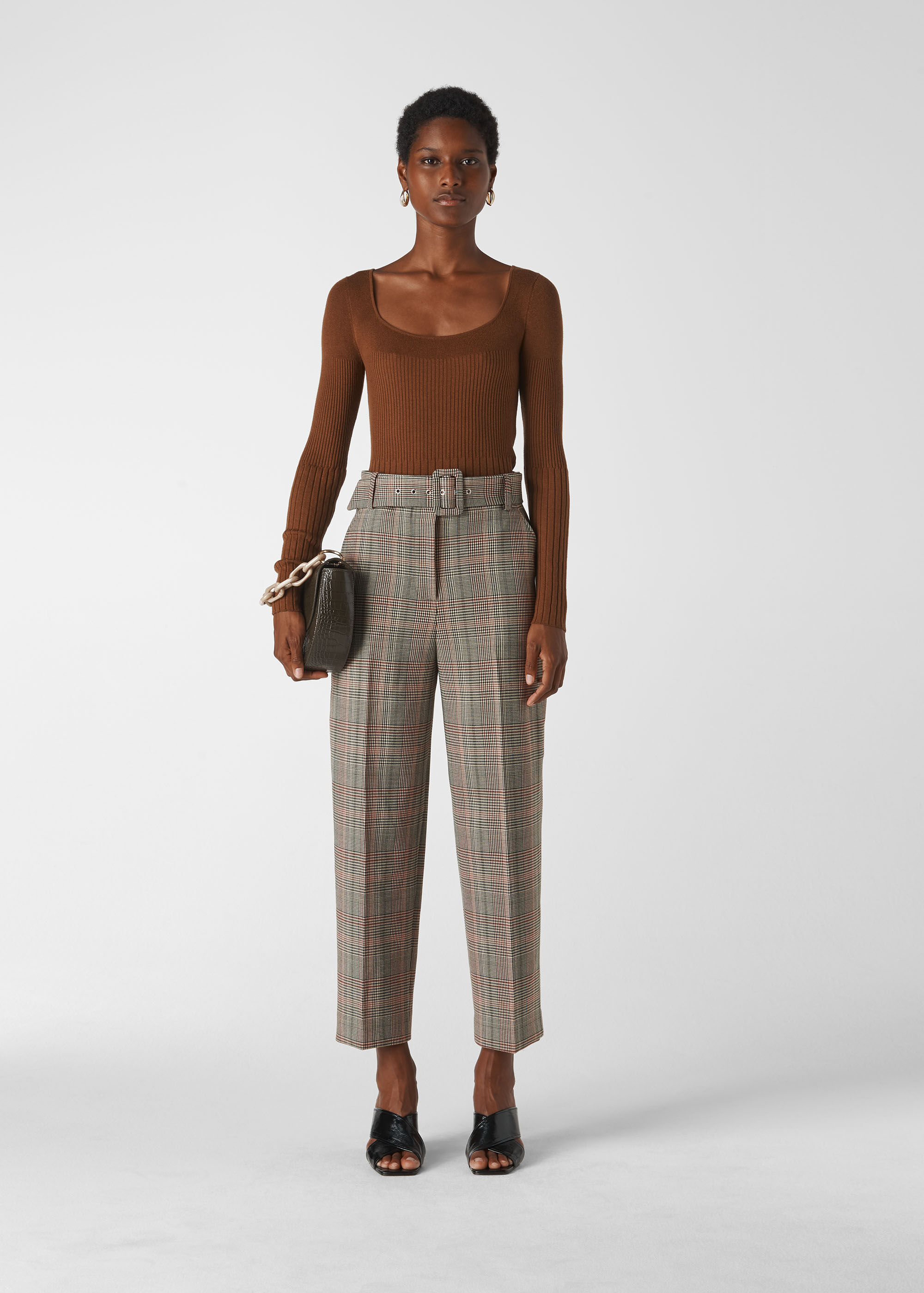 Checkered new arrivals tapered trousers
