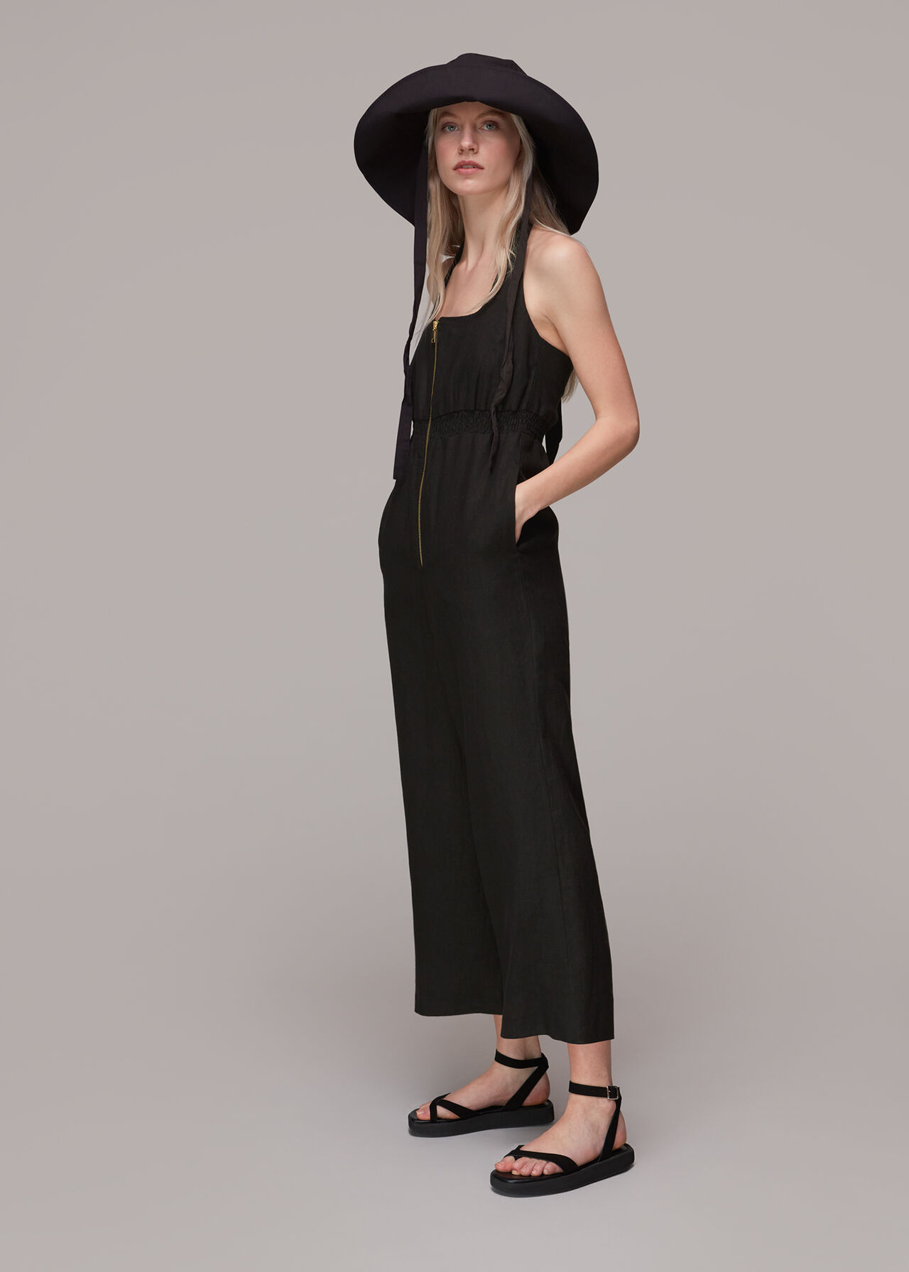 Halterneck Linen Jumpsuit