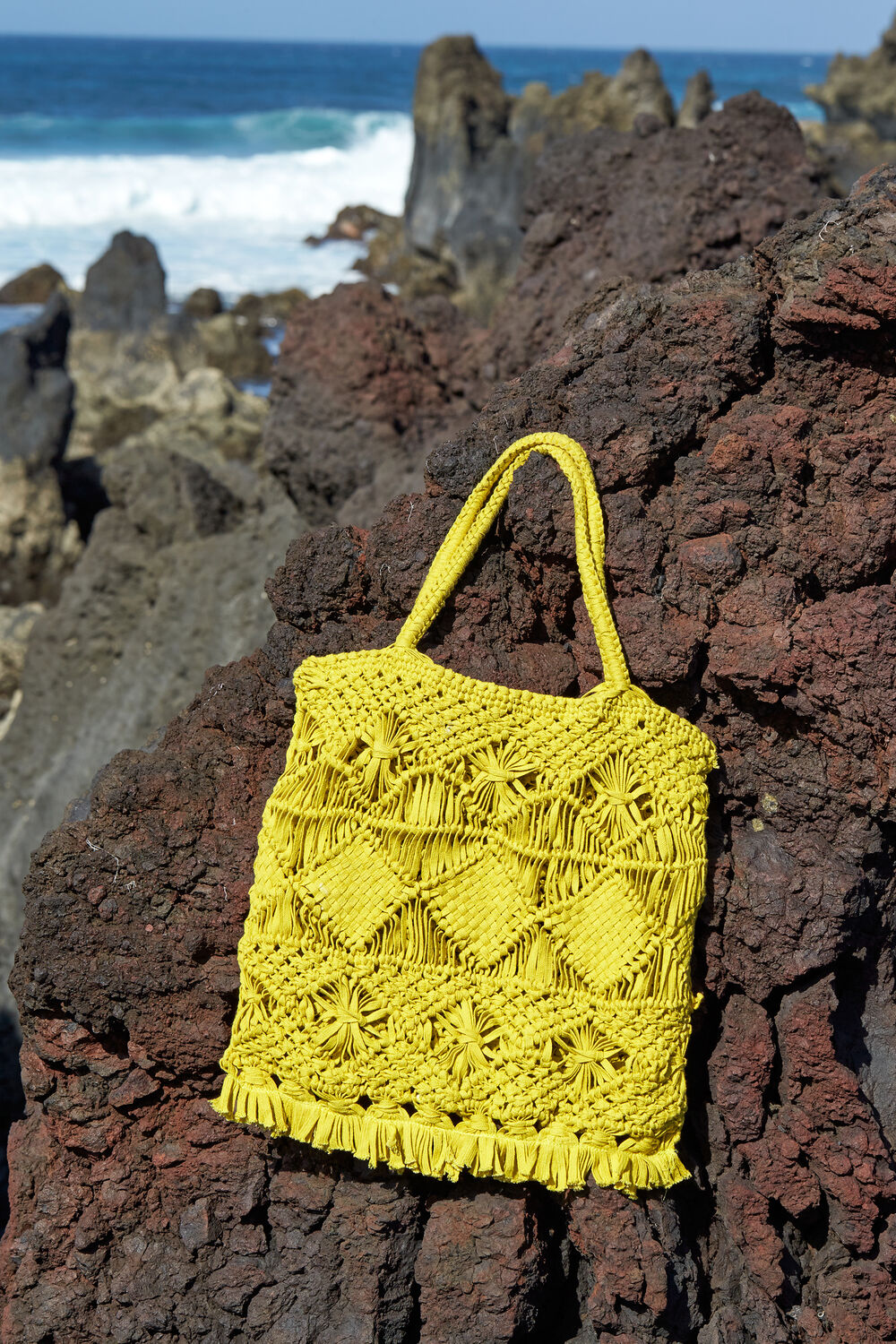 Clea Crochet Tote Lime