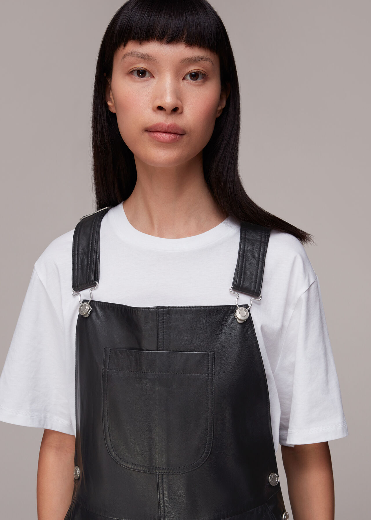 Peyton Leather Dungarees