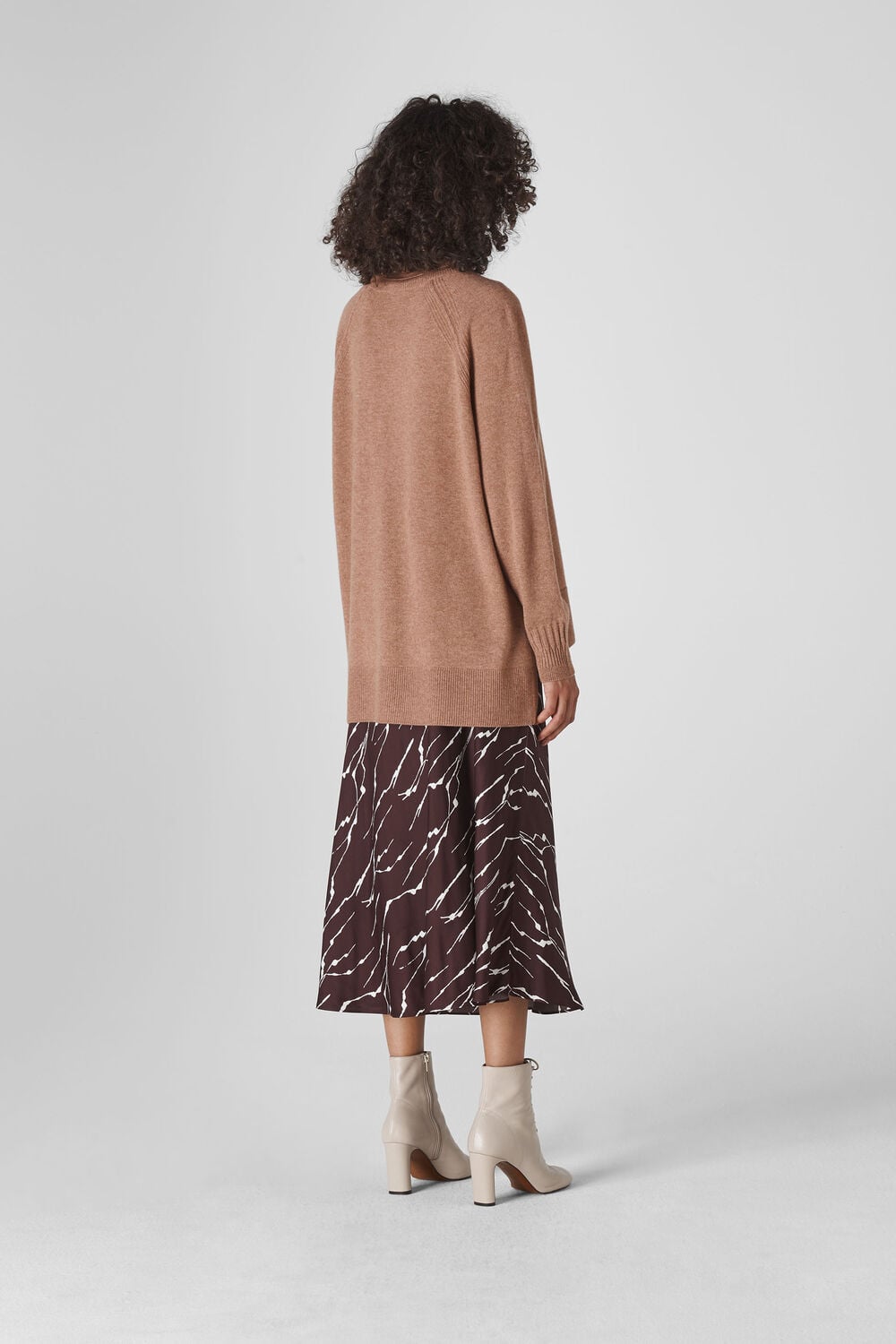 Cashmere Roll Neck Sweater Pale Pink