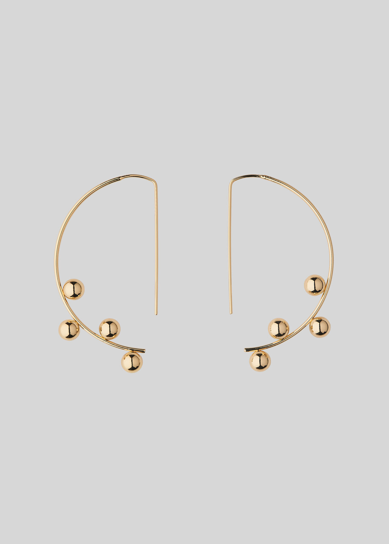 Sphere Detail Wire Earring Gold
