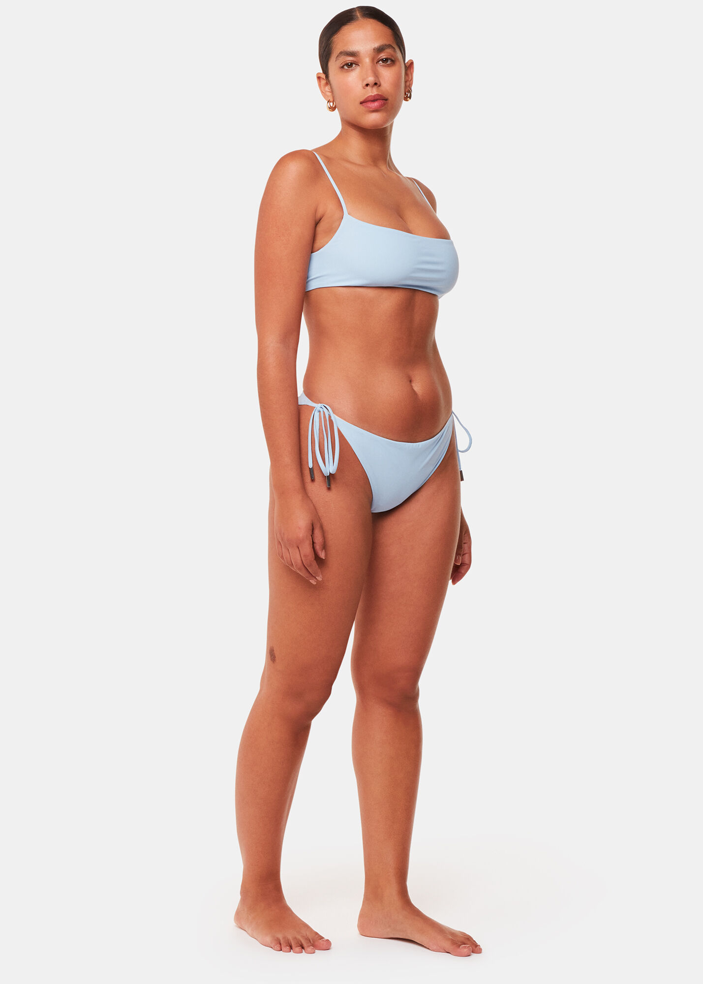 Pale Blue Open-Back Bikini Top | WHISTLES | Whistles US |