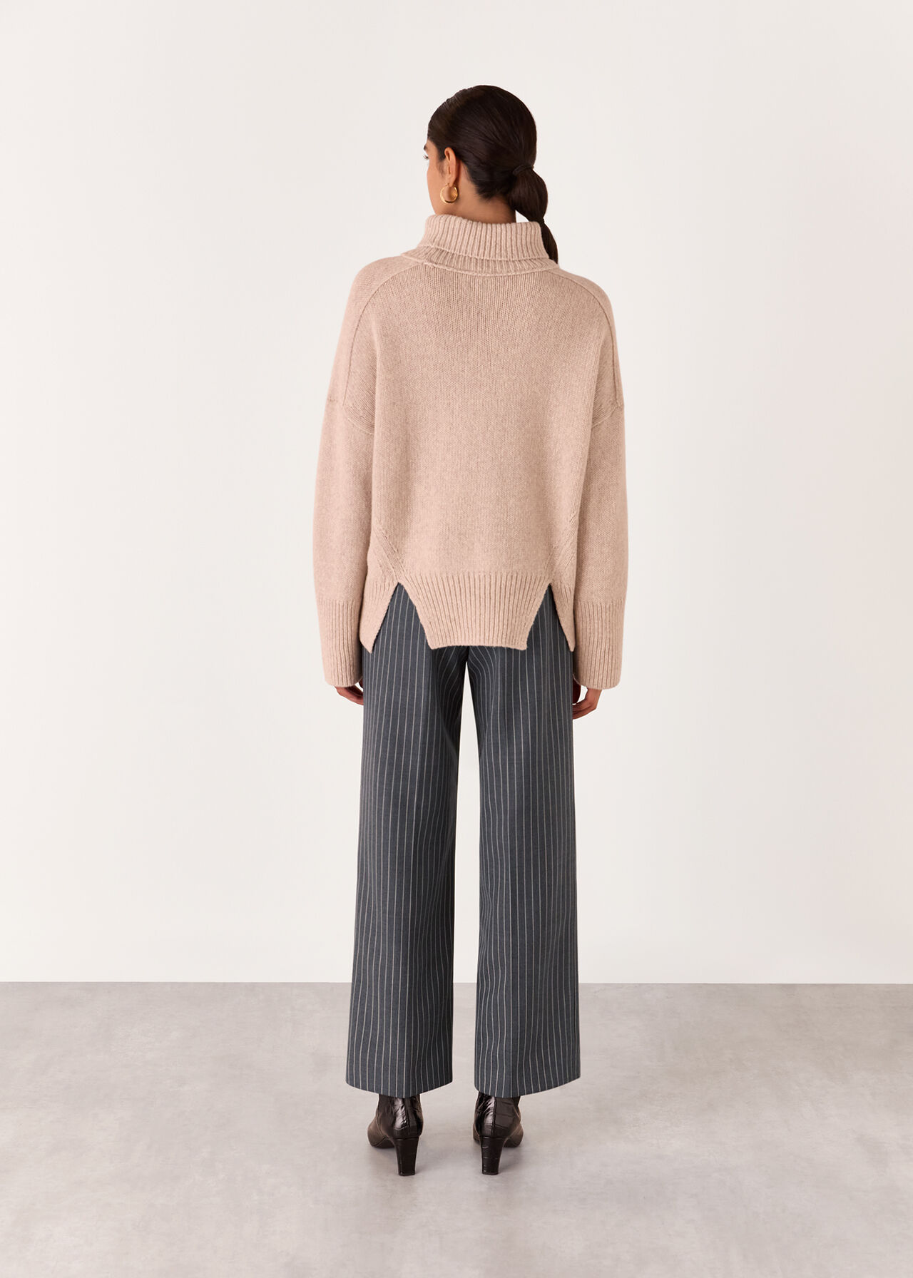 Isla Pinstripe Wool Trouser