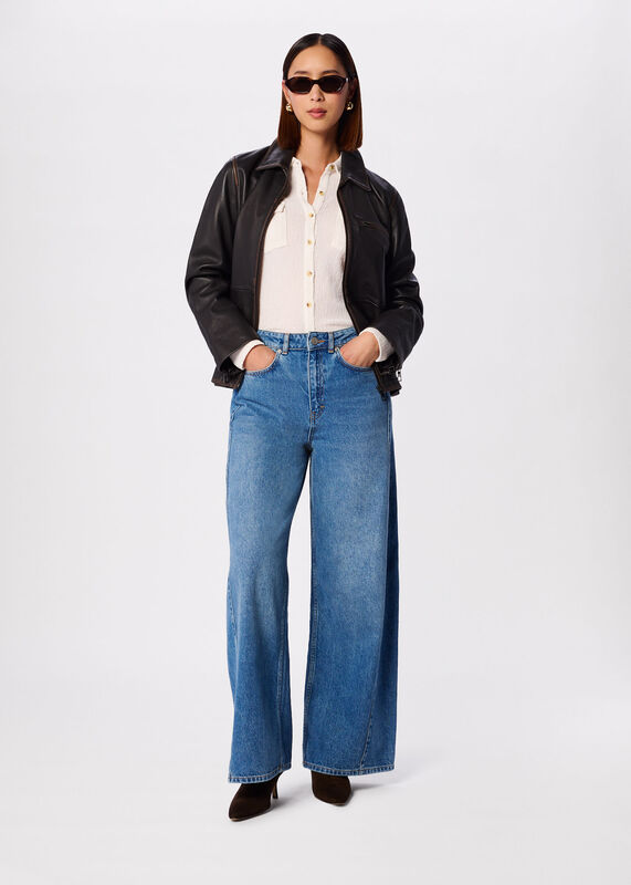 Ivory Textured Detail Jersey Shirt