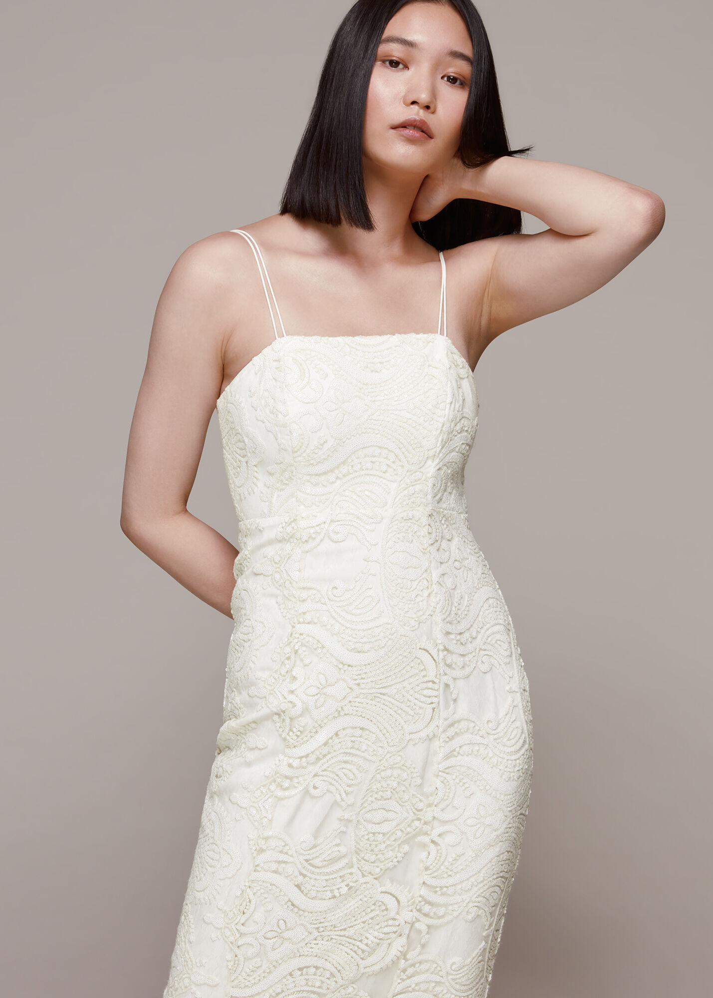 Ivory Lorelei Sequin Wedding Dress WHISTLES