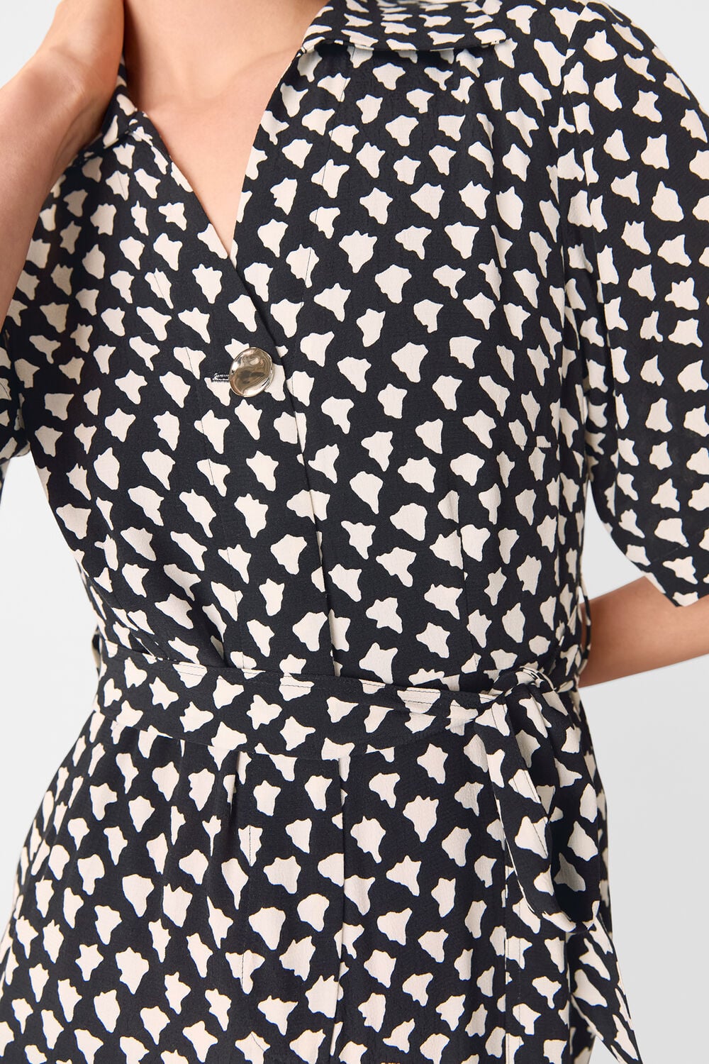 Black Abstract Triangle Jumpsuit