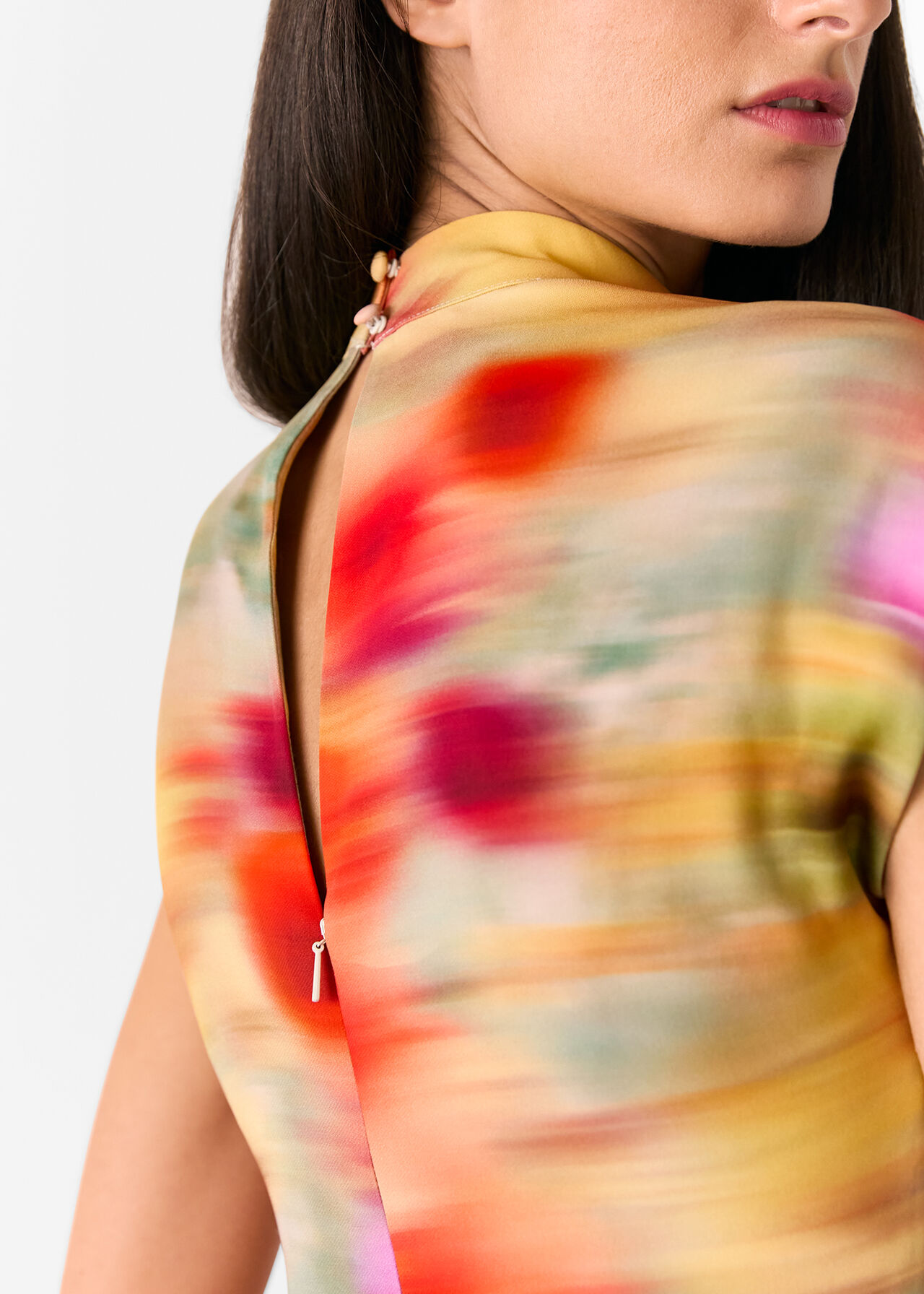 Photographic Flower Midi Dress