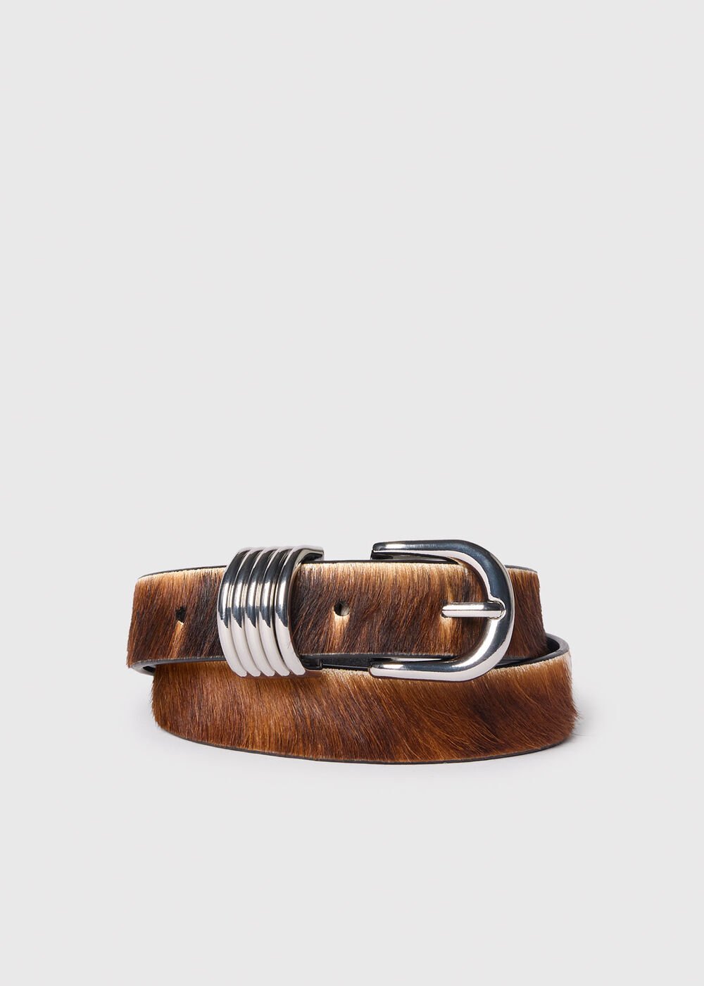 Cow Hair-On Multi Ring Belt