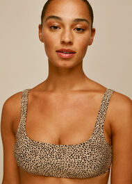 Mini Leopard Square Bikini Top Leopard Print