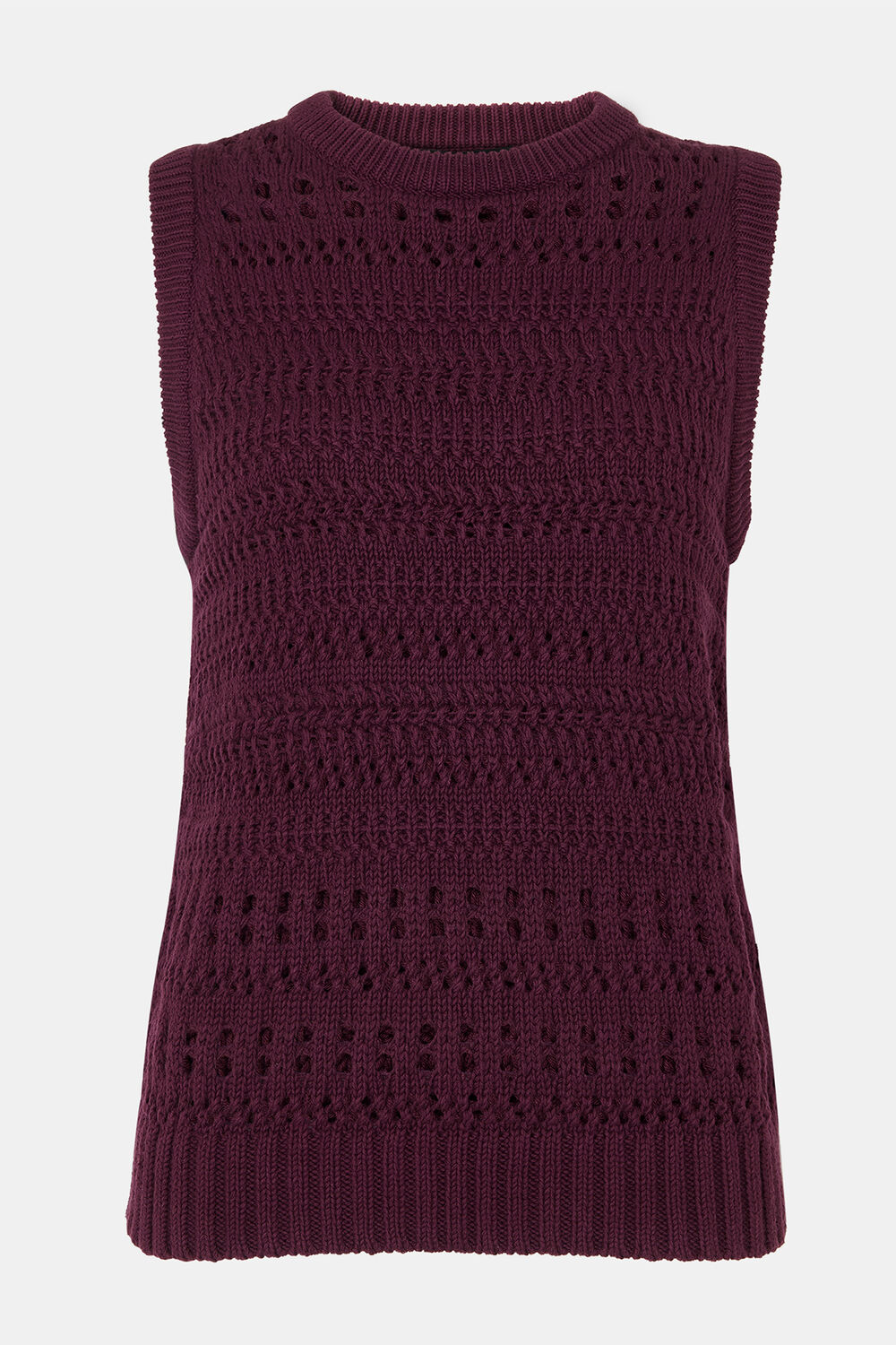 Plum Chunky Cotton Pointelle Tank