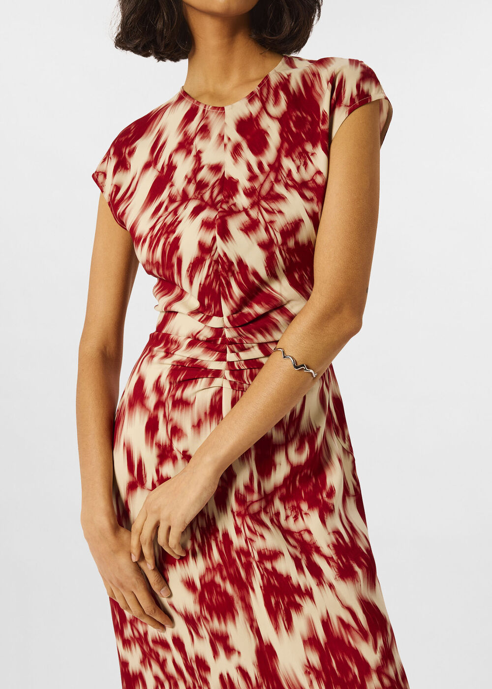 Blurred Floral Crepe Dress