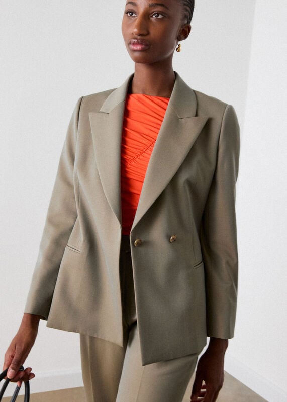 Dark Green Double Breasted Blazer