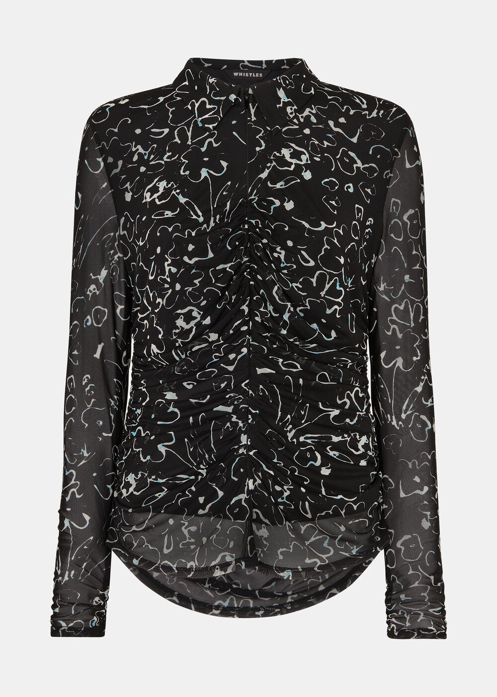 Scribble Bouquet Ruched Top