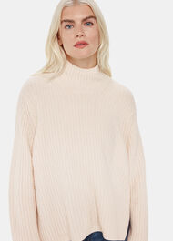 Petite Wool Mix Rib Funnel Neck