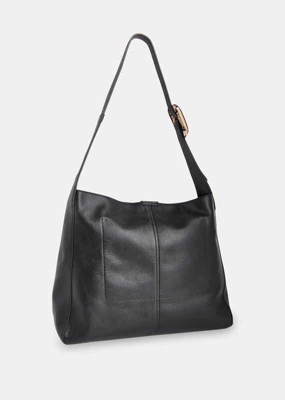 Black Mabel Buckle Detail Tote Bag
