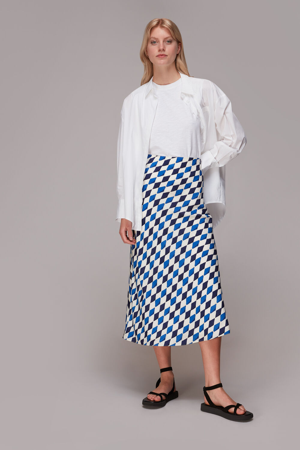 Pinched Diamond Bias Cut Skirt