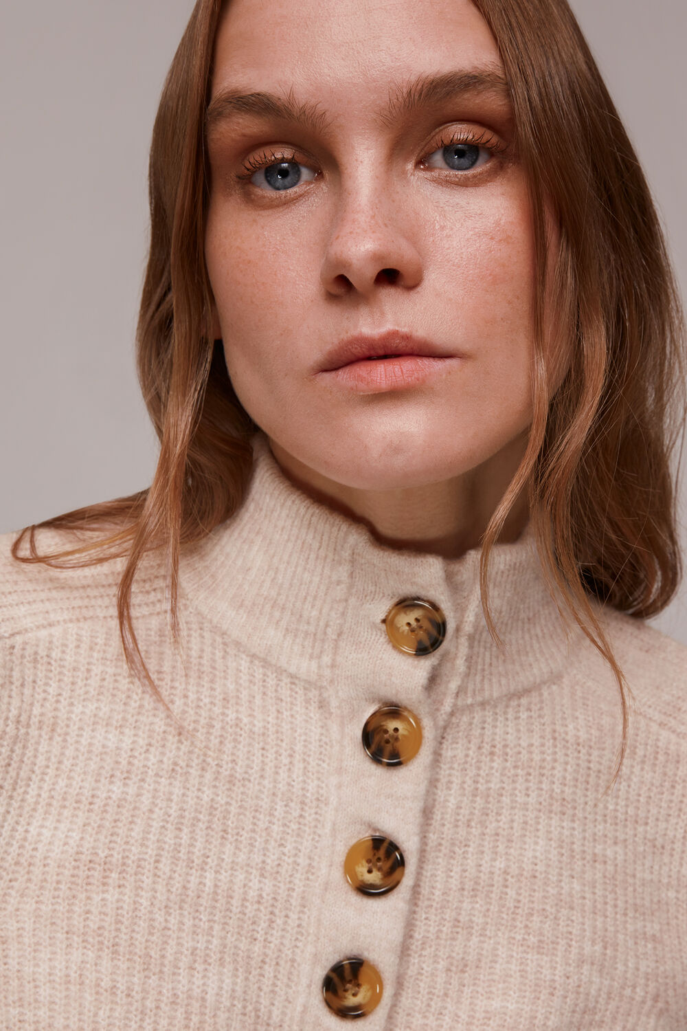 Puff Sleeve Button Sweat