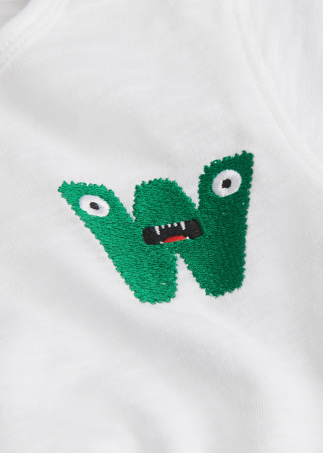 Monster Embroidered T Shirt