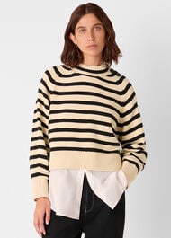 Stripe Detail Cotton Knit