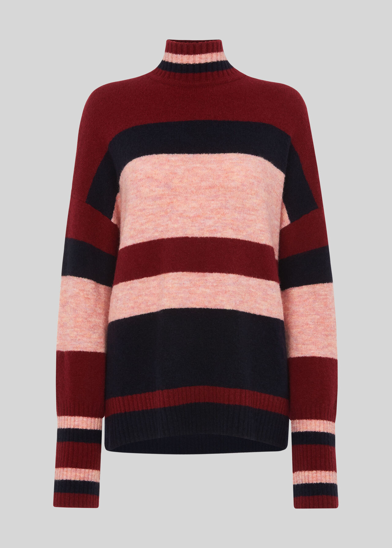 Stripe Roll Neck Knit Multicolour