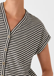 Jilly Stripe Button Top