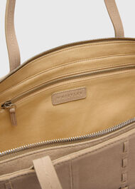 Suede Whipstitch Tote Bag
