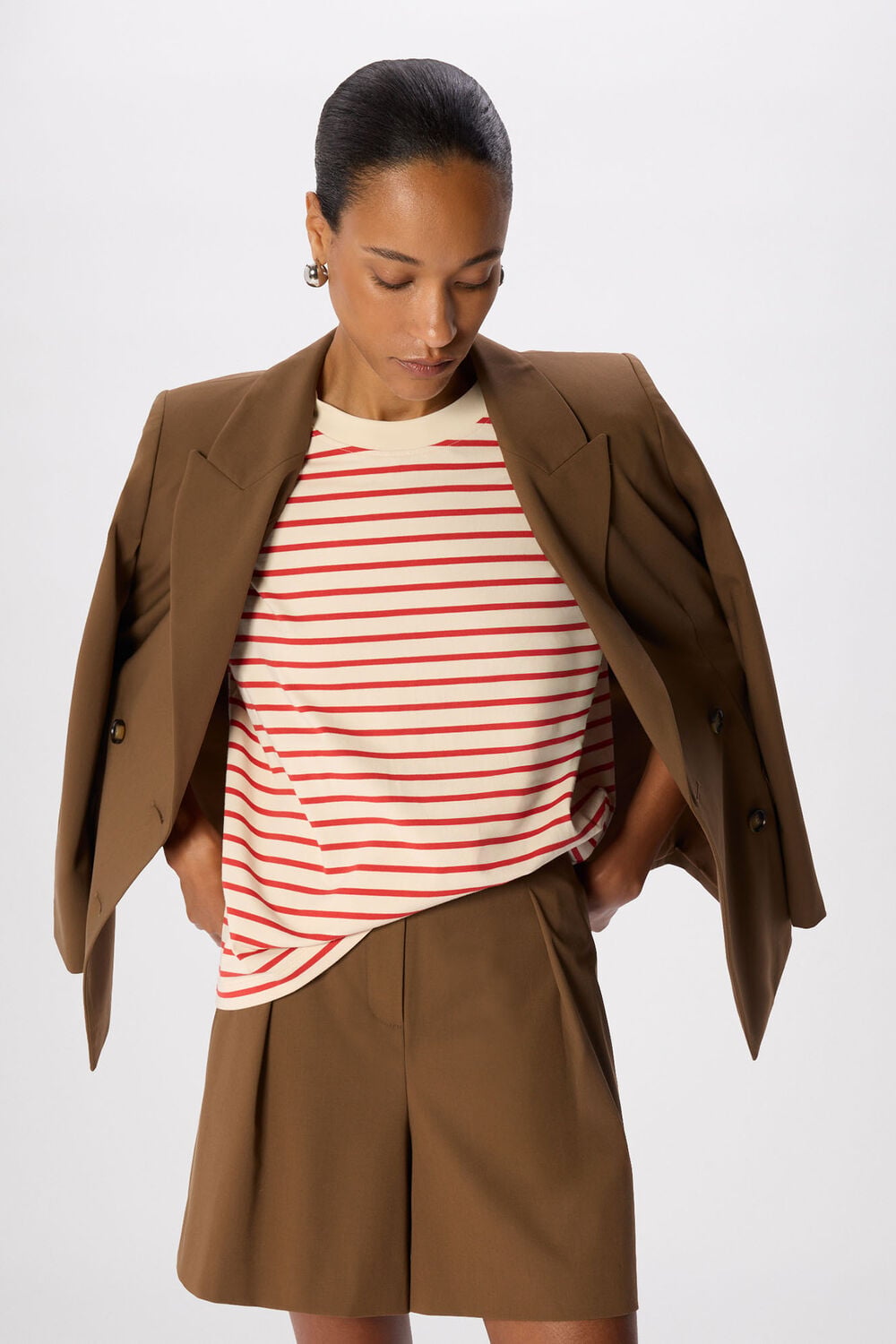 Red Stripe Relaxed Cotton T-shirt