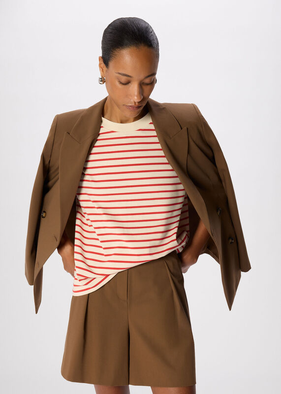 Red Stripe Relaxed Cotton T-shirt