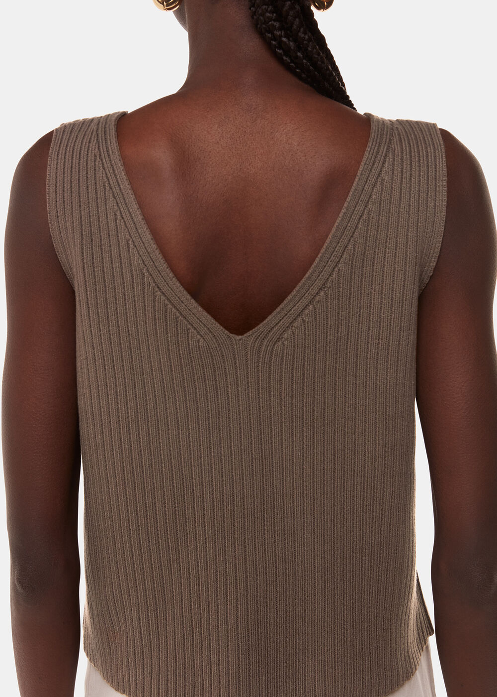 Button Front V Neck Tank