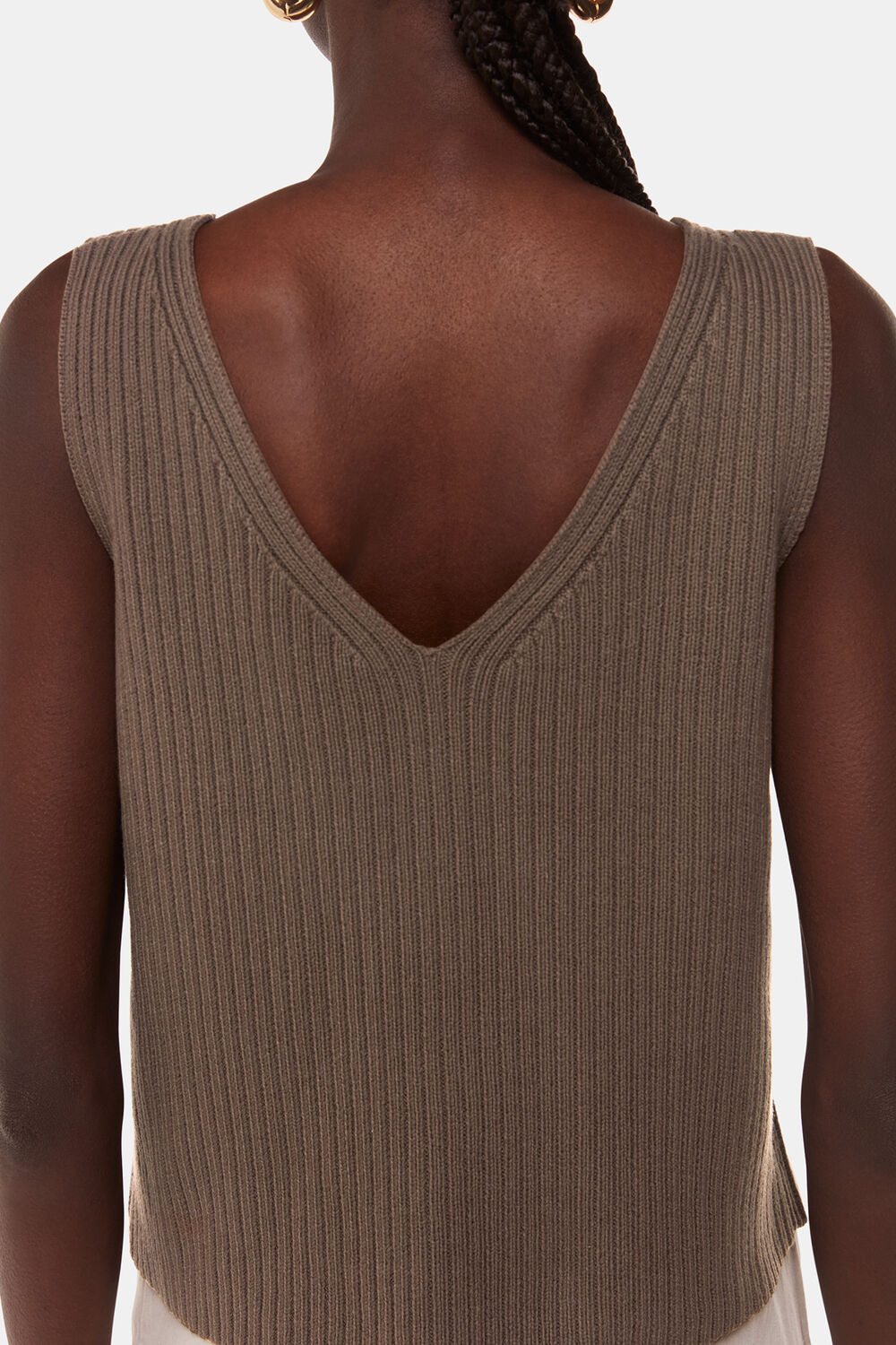 Button Front V Neck Tank