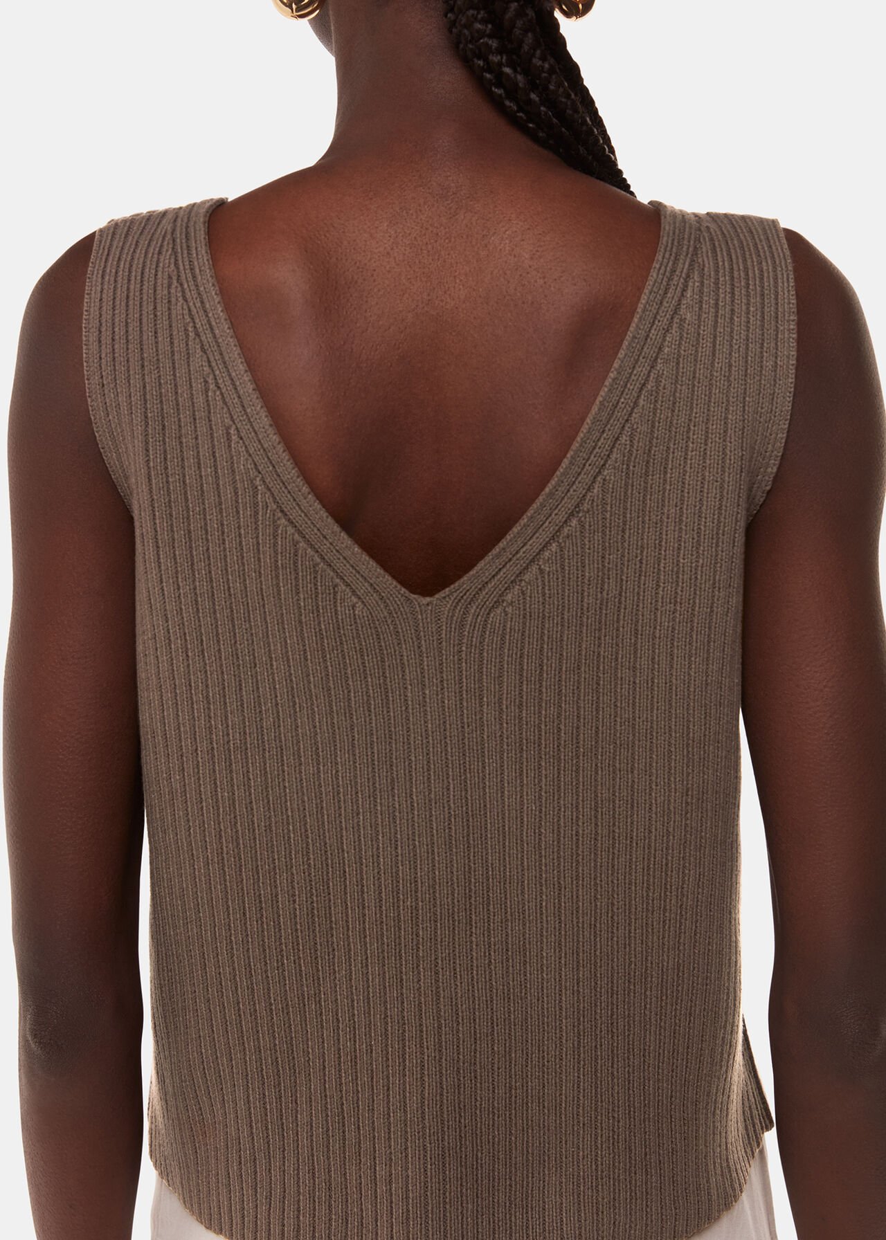 Button Front V Neck Tank