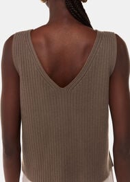 Button Front V Neck Tank