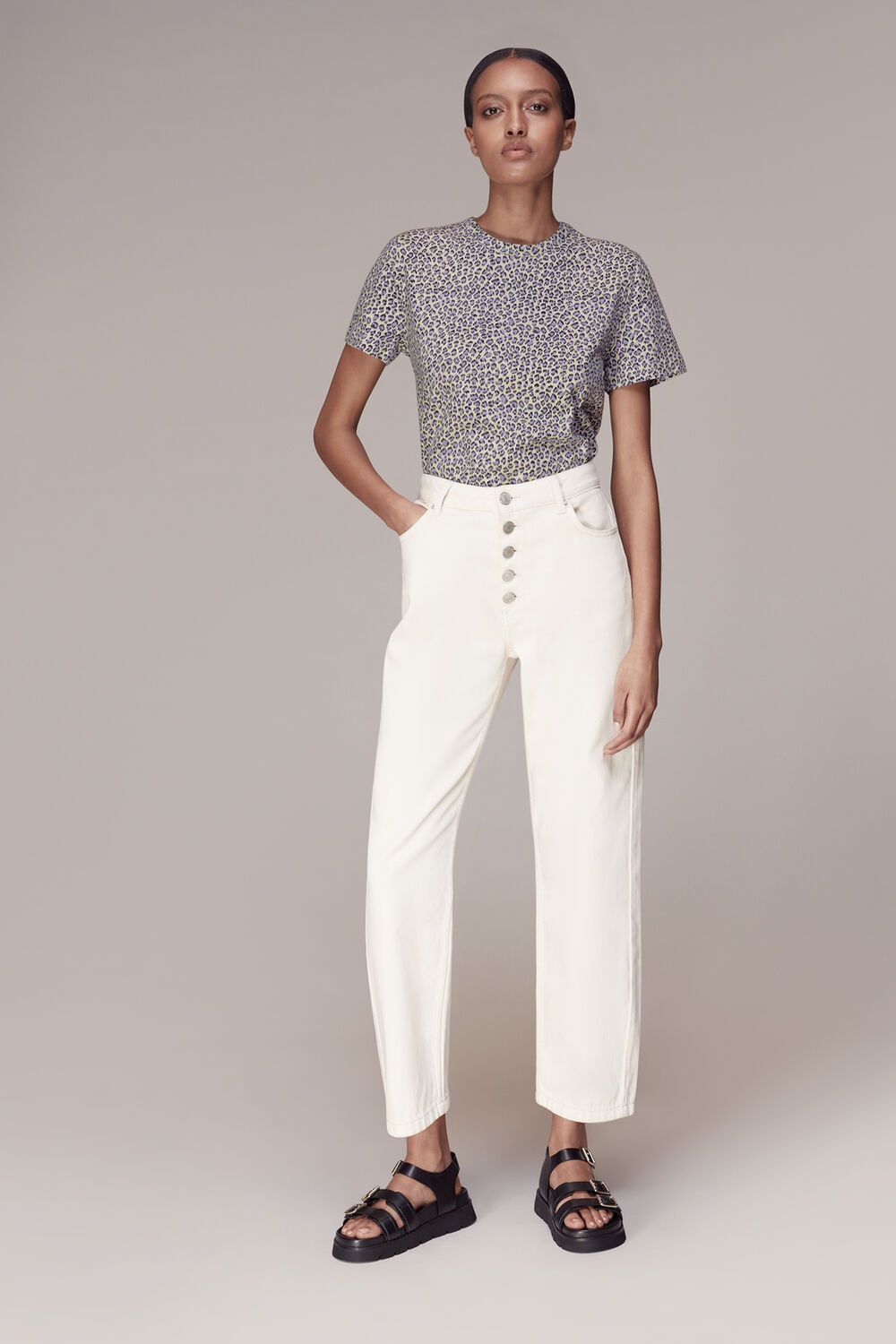 Dashed Leopard Print T-Shirt