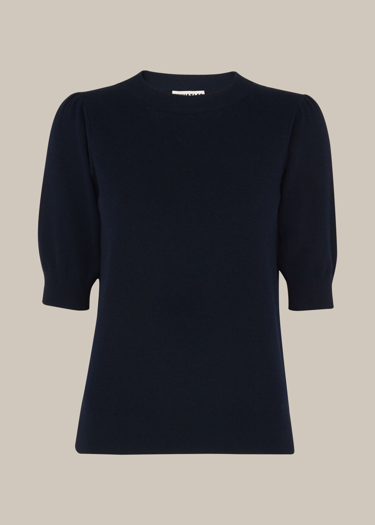 Navy Puff Short Sleeve Knit, WHISTLES