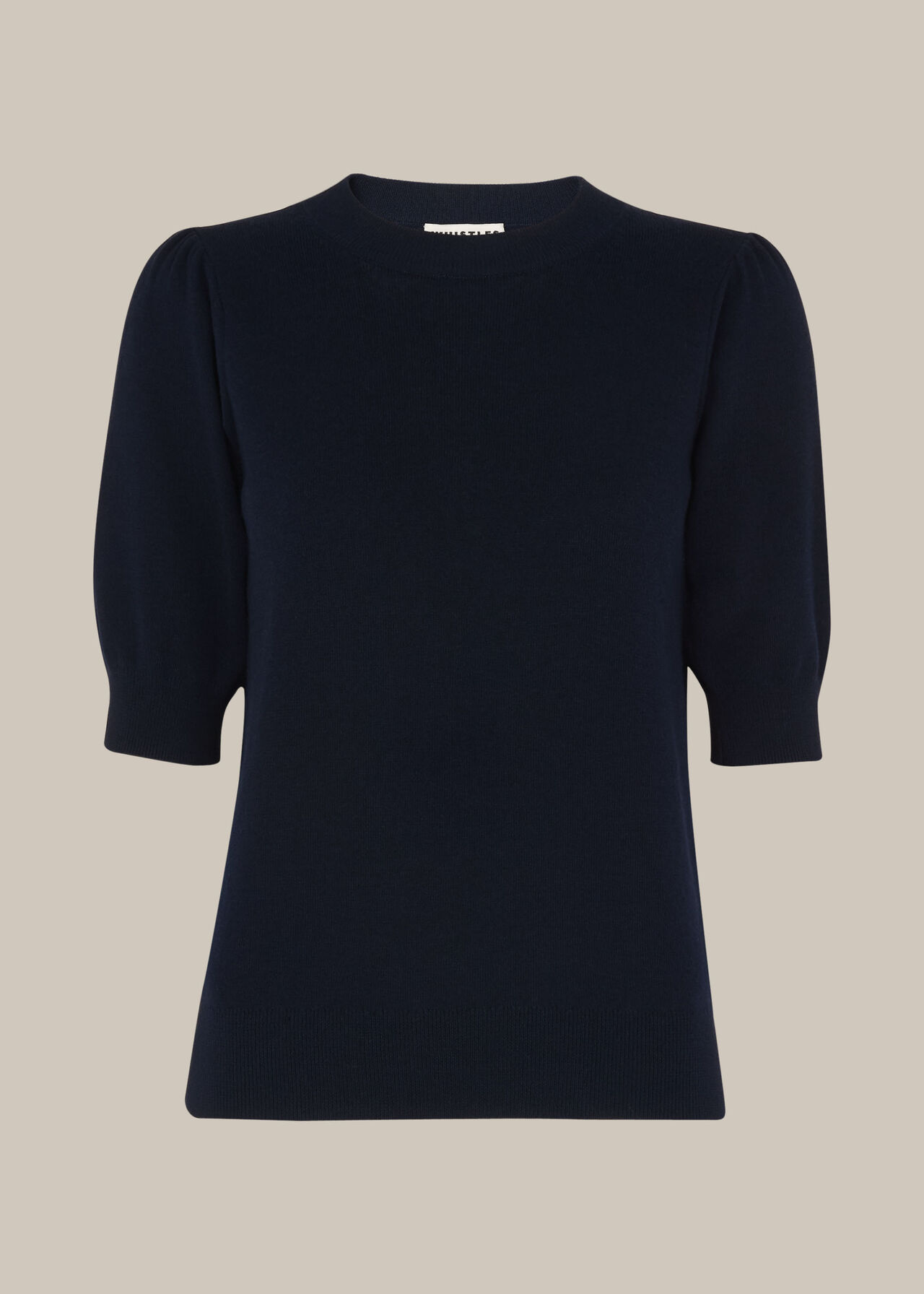 Puff Short Sleeve Knit Navy