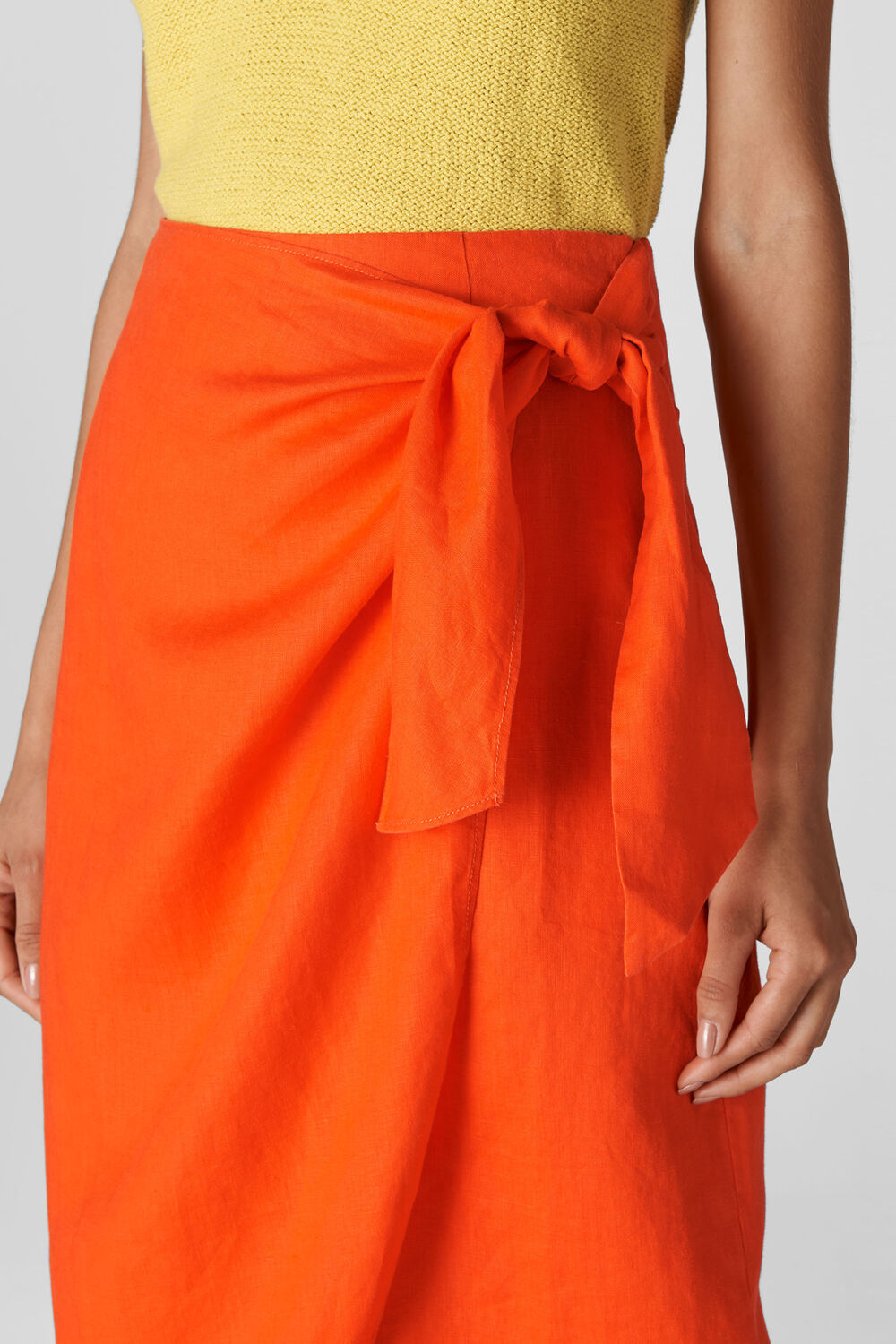 Layla Linen Sarong Skirt Orange