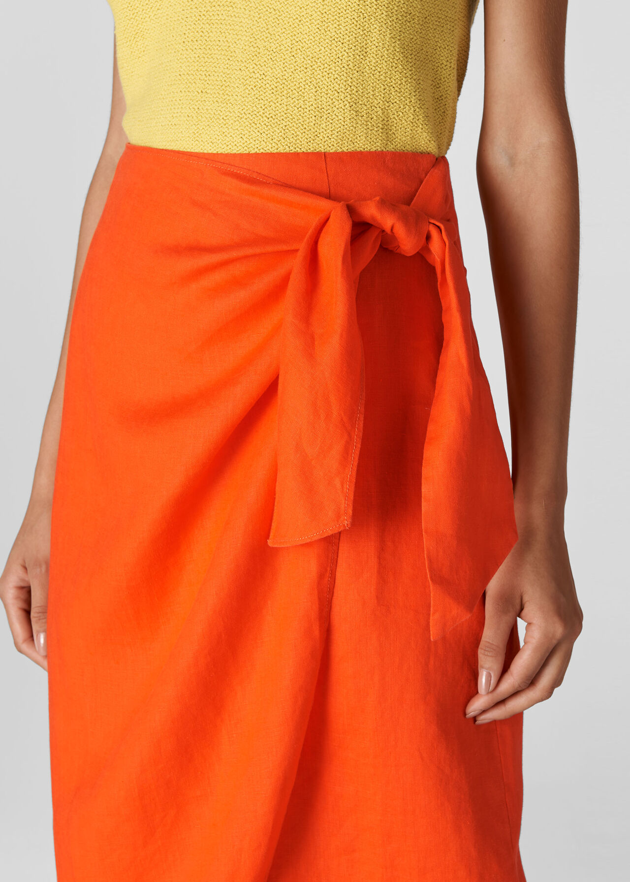 Layla Linen Sarong Skirt Orange