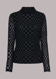 Illusion Checked Mesh Top