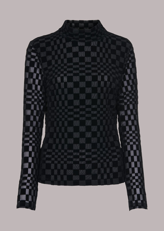 Illusion Checked Mesh Top