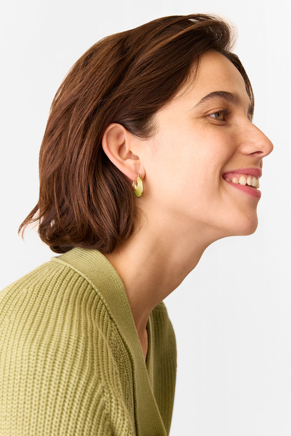 Enamel Curved Earring