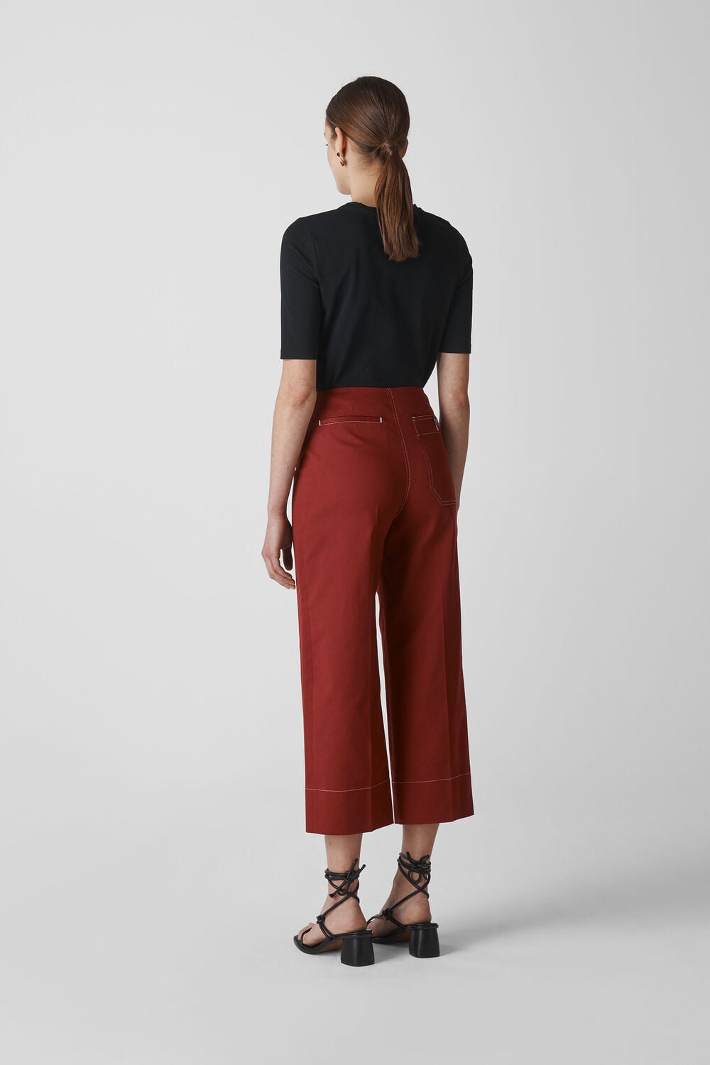 Heidi Button Front Trouser Rust