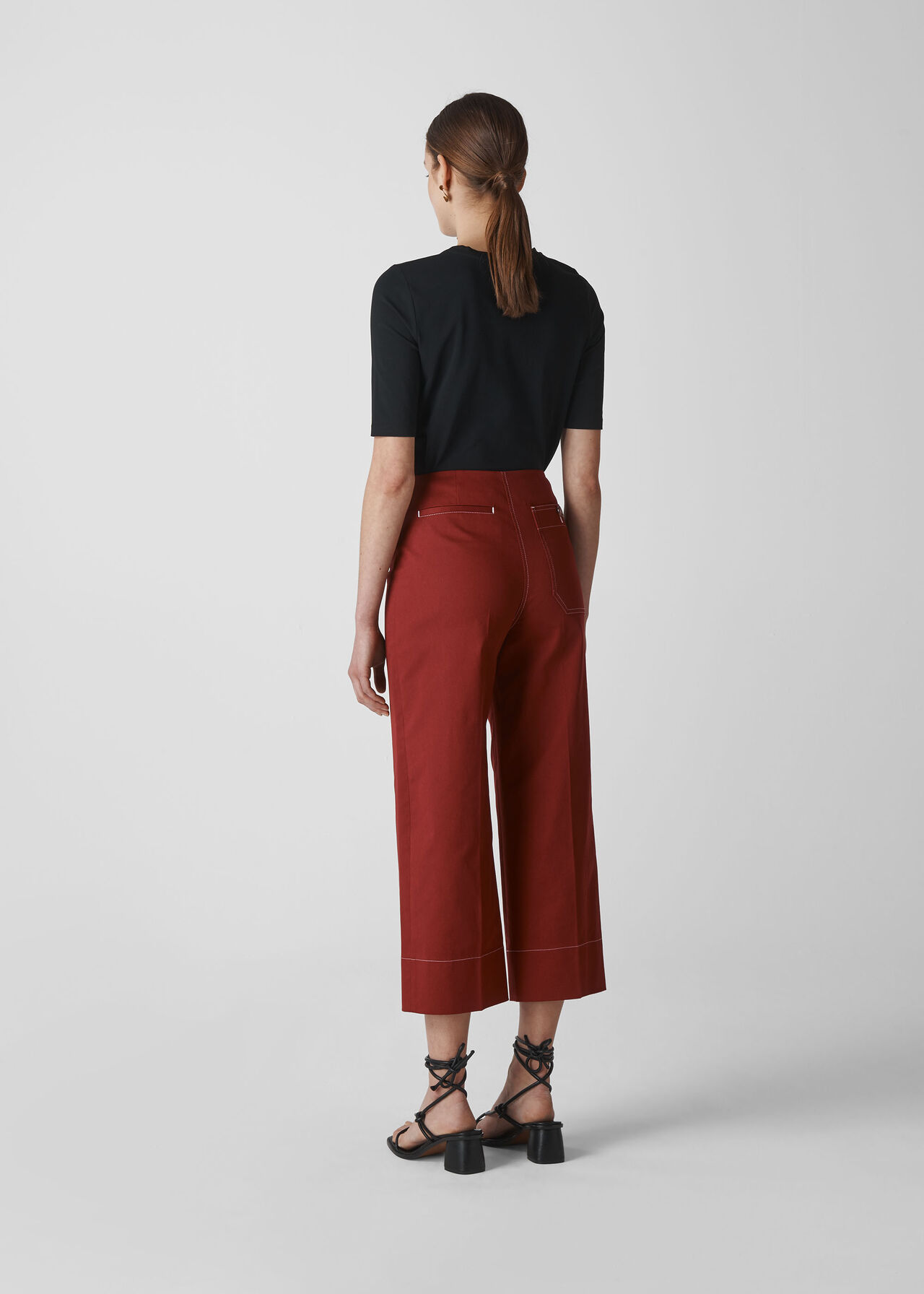 Heidi Button Front Trouser Rust